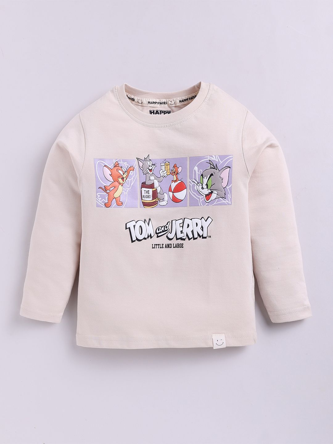 Happy Faces Boys Tom & Jerry Printed Pure Cotton T-shirt
