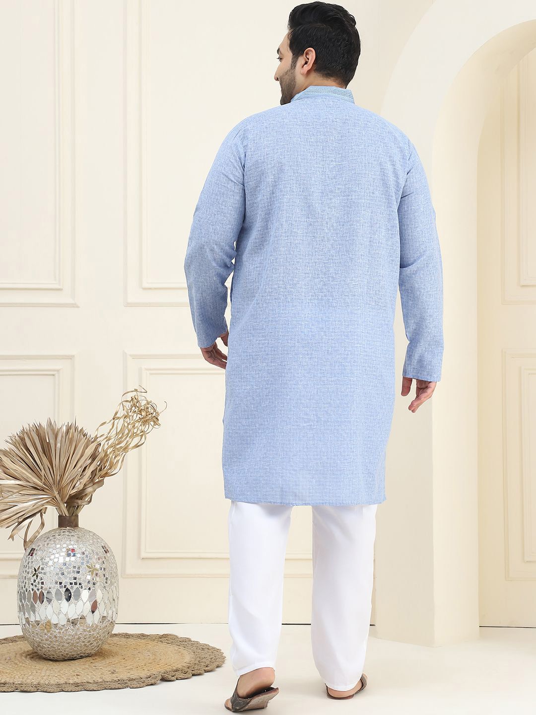 SOJANYA PLUS Checked Woven Design Pure Cotton Straight Kurta With Pyjama