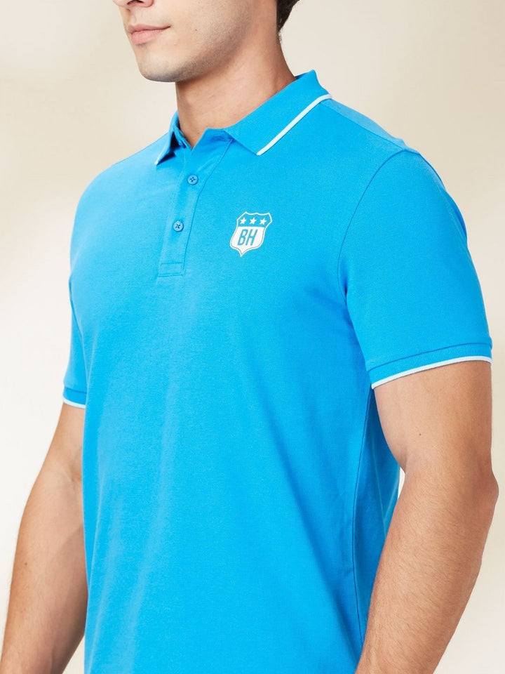Being Human Men Solid Polo Collar Cotton T-Shirt