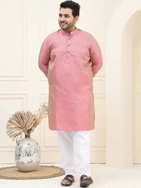 SOJANYA PLUS Motif Etnik Rekaan Tenunan Kurta Lurus Jacquard Dengan Pijama