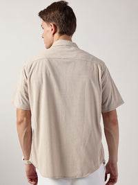 Thomas Scott Men Premium Corduroy Oversized Casual Shirt