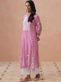 Kurta Sulam Benang Sulam Wanita Rumah Chikankari