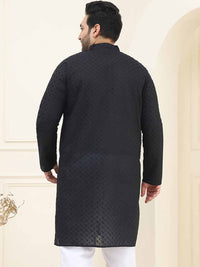 SOJANYA PLUS Floral Embroidered Mandarin Collar Pure Cotton Straight Kurta