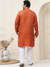 SOJANYA PLUS Geometric Woven Design Mandarin Collar Kurta with Churidar