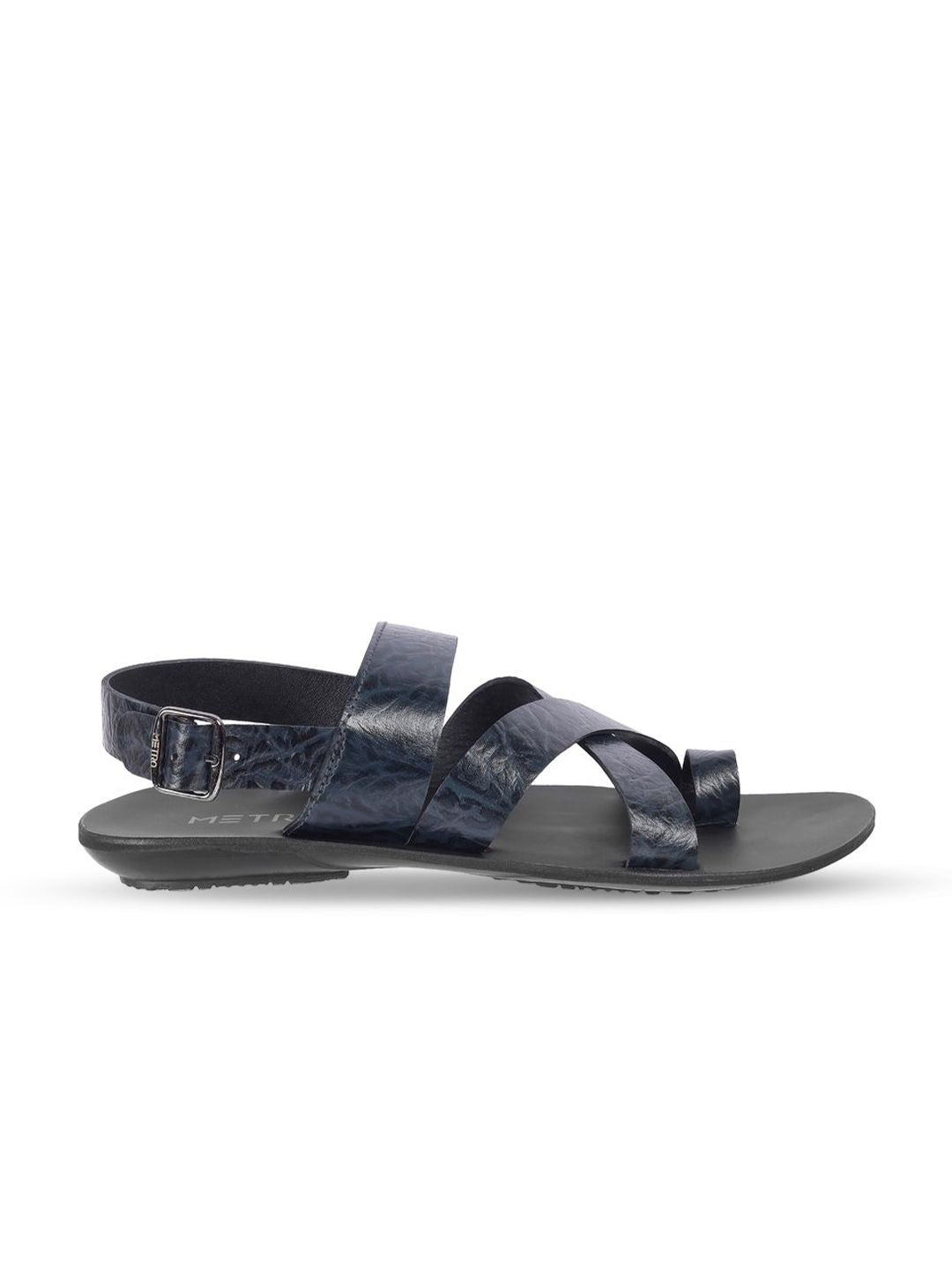 Metro Men Leather Textured Comfort Sandals