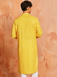 VASTRAMAY Leheriya Printed Mirror Work Cotton Straight Kurta