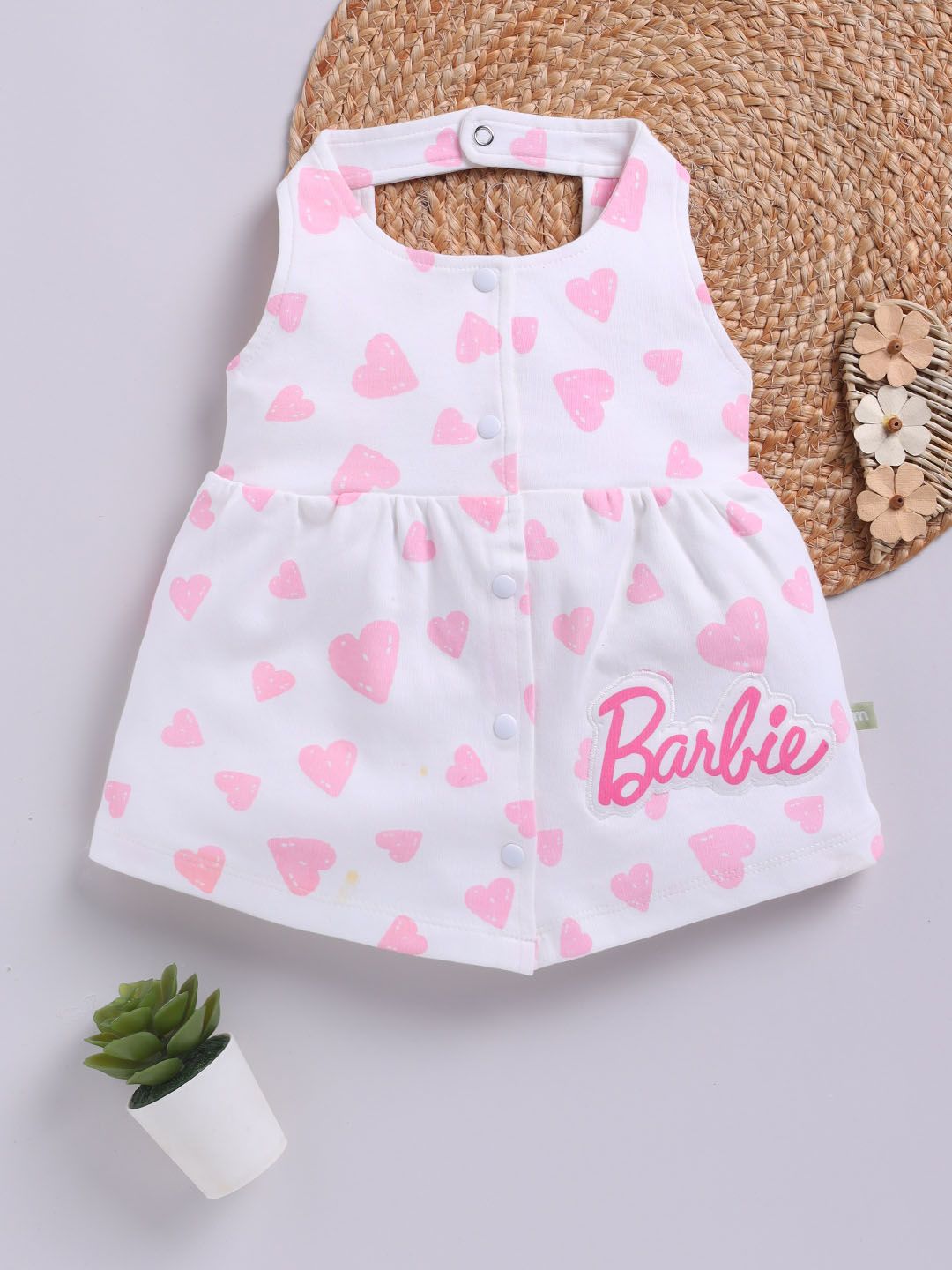 Moms Love Infant Girls Print Pure Cotton Fit & Flare Dress
