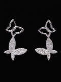 PANASH 925 Sterling Silver Rhodium-Plated Cubic Zirconia Studded