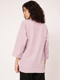 DressBerry Freedom Fit Striped Textured Longline Shirt