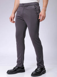 The Indian Garage Co. X Luxe Men Textured Slim Fit Mid-Rise Trousers