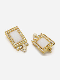 Anting-anting Jatuh Berbentuk Segiempat tepat Anouk Bersalut Emas Kundan