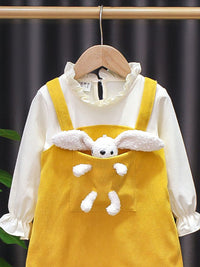 YK Girls Cotton Colourblocked T-shirt Dress