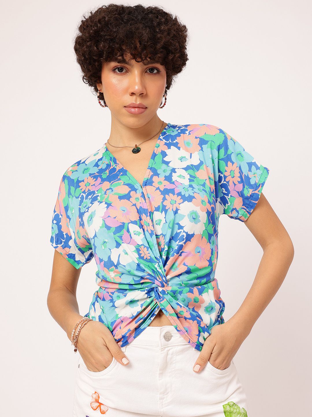 DressBerry Wildflower Wear Printed Twisted Top