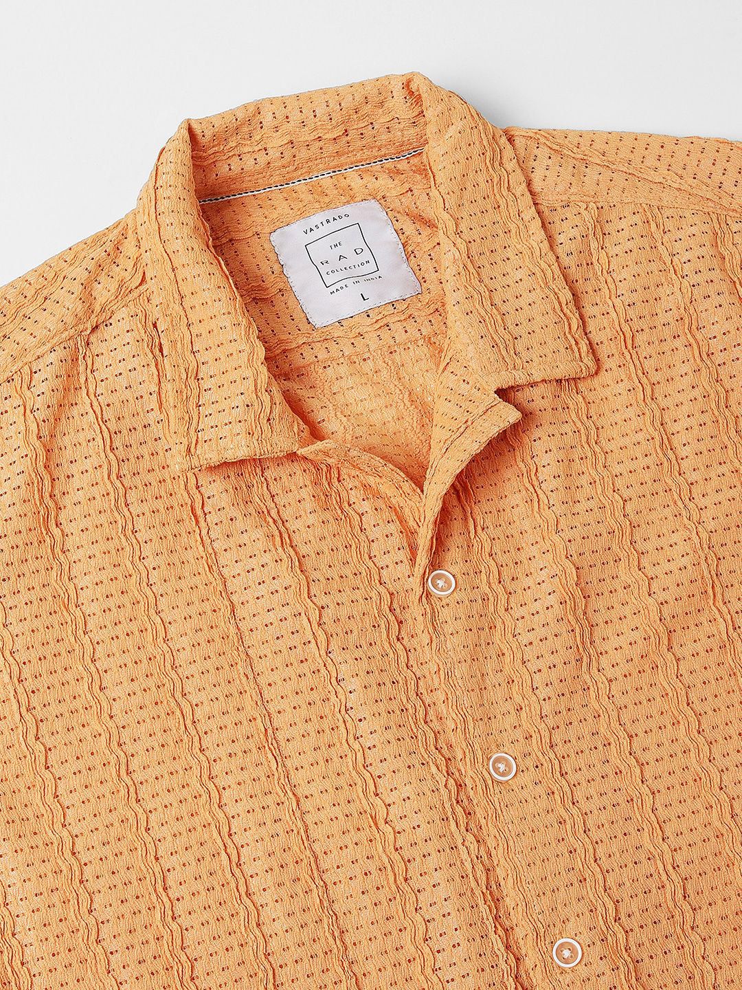 VASTRADO Men Classic Cuban Collar Solid Casual Shirt