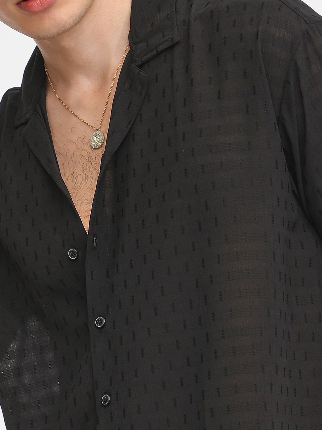 Campus Sutra Men Relaxed Fit Textured Casual Shirt