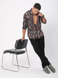 VASTRADO Men Classic Slim Fit Opaque Printed Casual Shirt