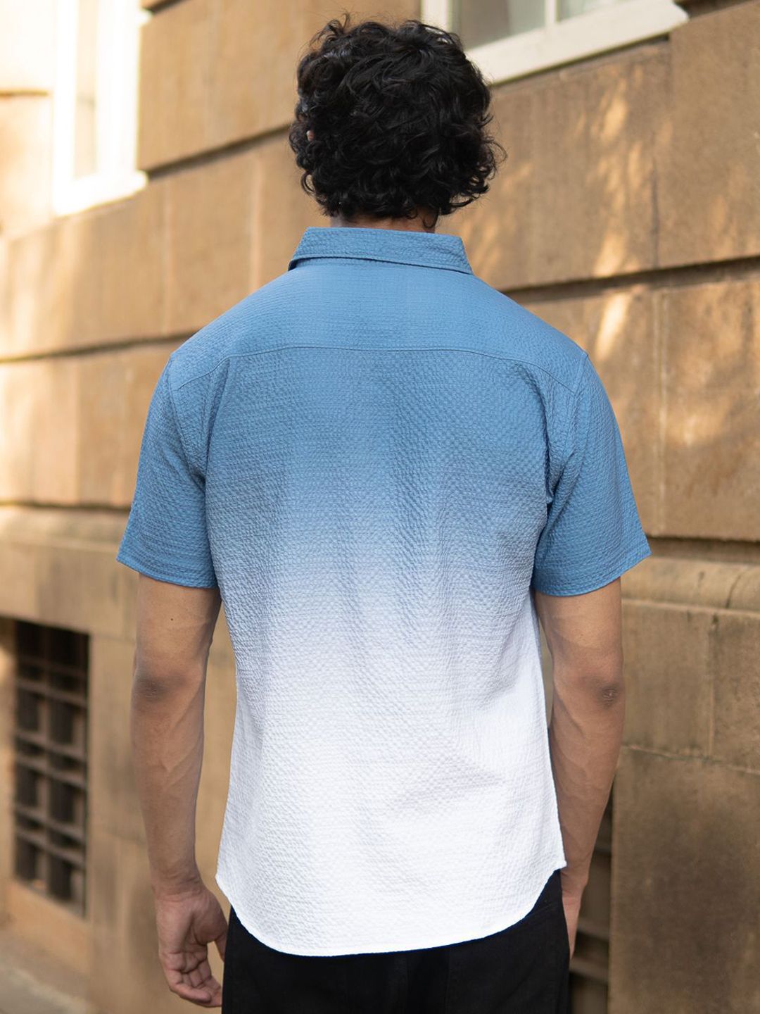 Powerlook Men Dyed Spread Collar Cotton Casual Shirt