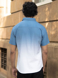 Powerlook Men Dyed Spread Collar Cotton Casual Shirt