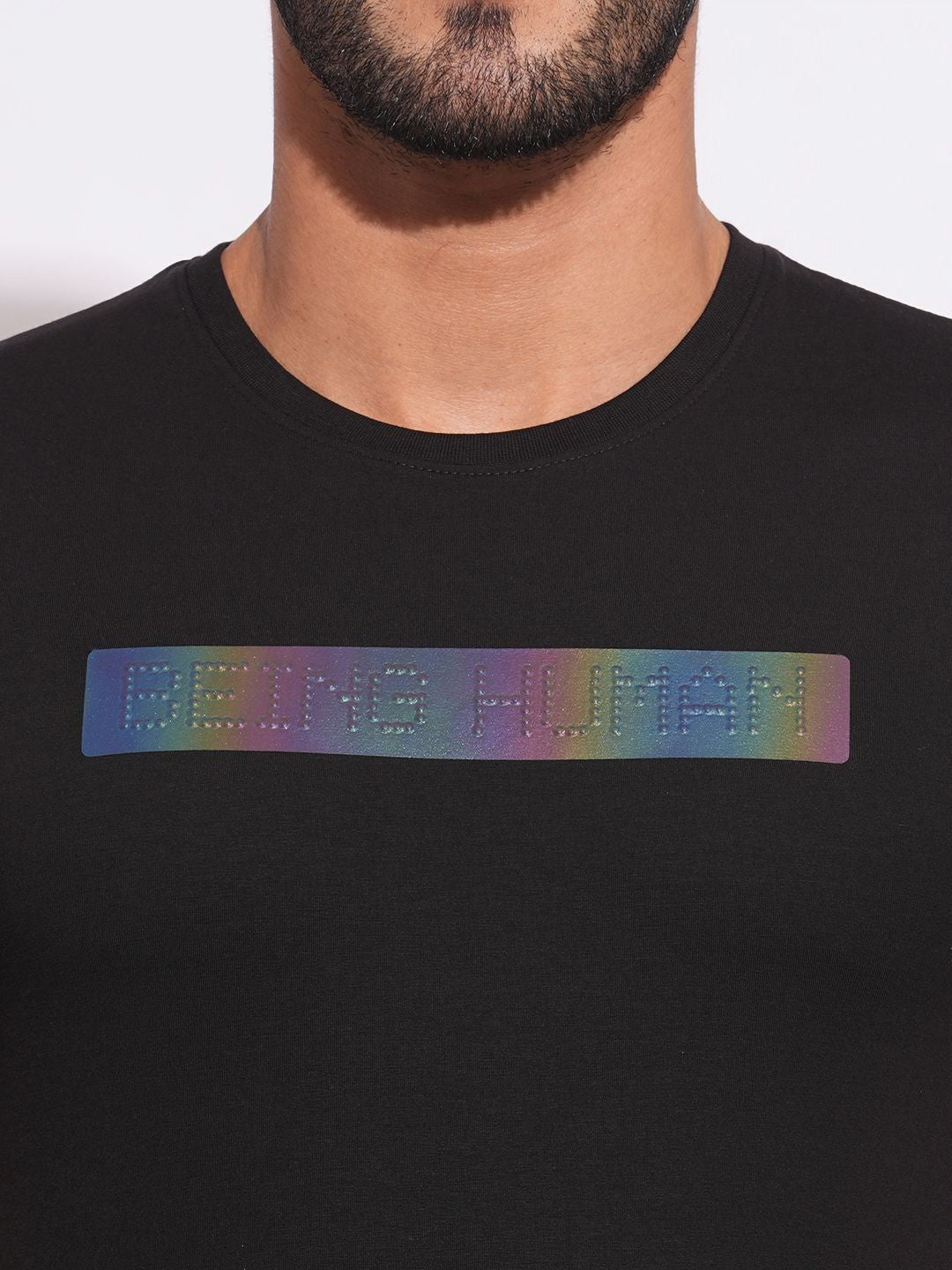 Being Human Men Typography Printed Round Neck Cotton Slim Fit T-shirt