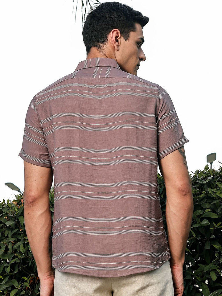 Thomas Scott Men Premium Slim Fit Striped Casual Shirt