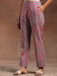Libas Floral Printed Pure Cotton Kurta with Trousers & Dupatta