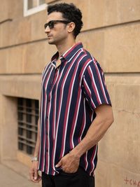 Powerlook Vertical Striped Short Sleeves Shirt
