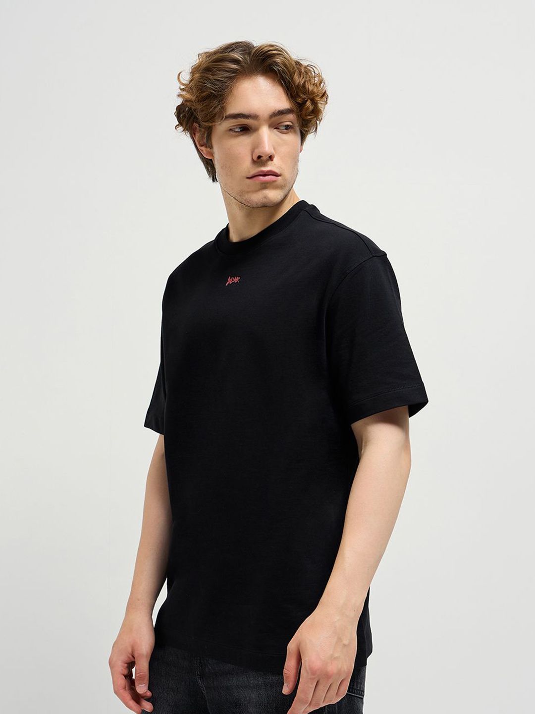 THE BEAR HOUSE Graphic Printed Drop Shoulder Sleeves Cotton Oversized T-shirt