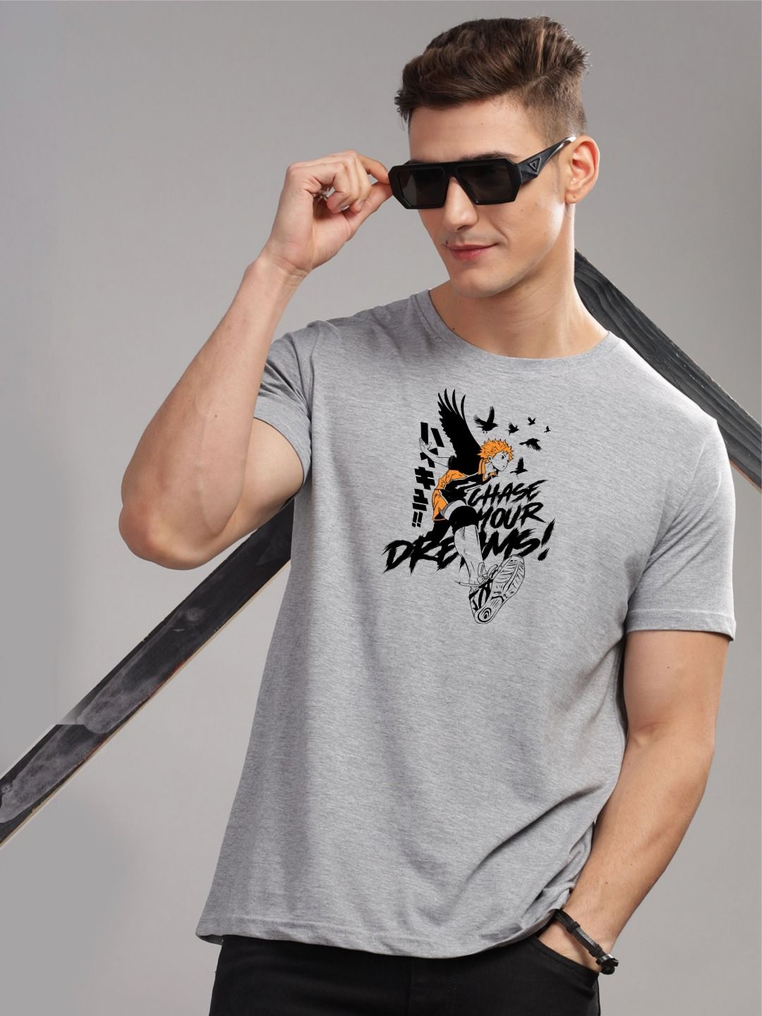 ADRO Men Typography Printed Applique T-shirt
