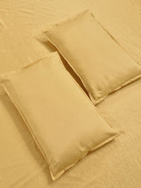 Myntra Elegant Homes Mustard 400 TC Bedsheet with 2 Pillow Covers