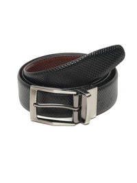 Teakwood Leathers Men Textured Leather Reversible Formal Belt