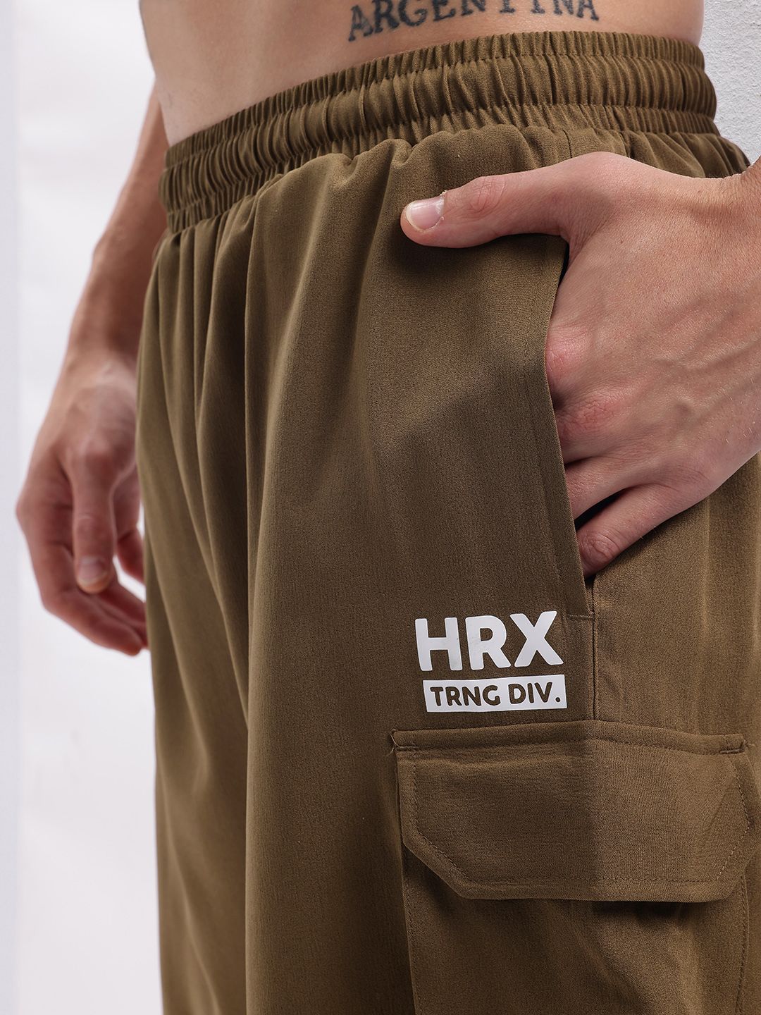 HRX by Hrithik Roshan Men Brand Logo Print Cargo-Style Training Shorts