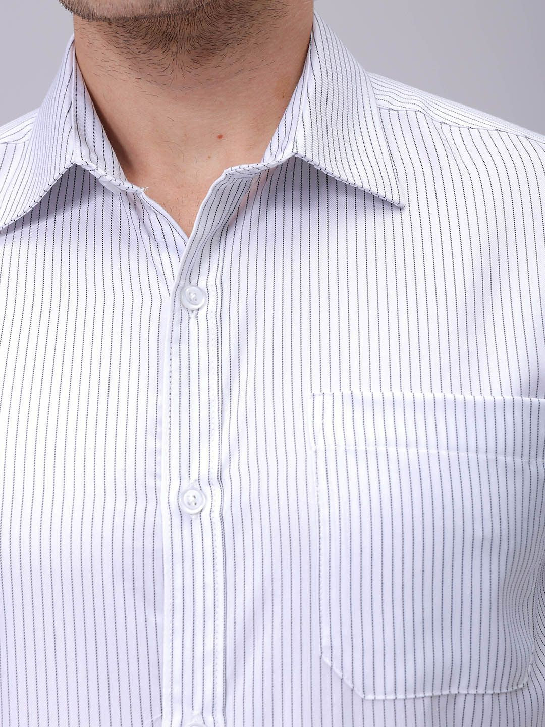 The Indian Garage Co. X Luxe Men Spread Collar Vertical Striped Slim Fit Formal Shirt