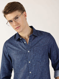 Thomas Scott Men Premium Spread Collar Solid Slim Fit Casual Shirt