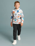 HELLCAT Boys Printed Hooded Sweatshirt With Trousers