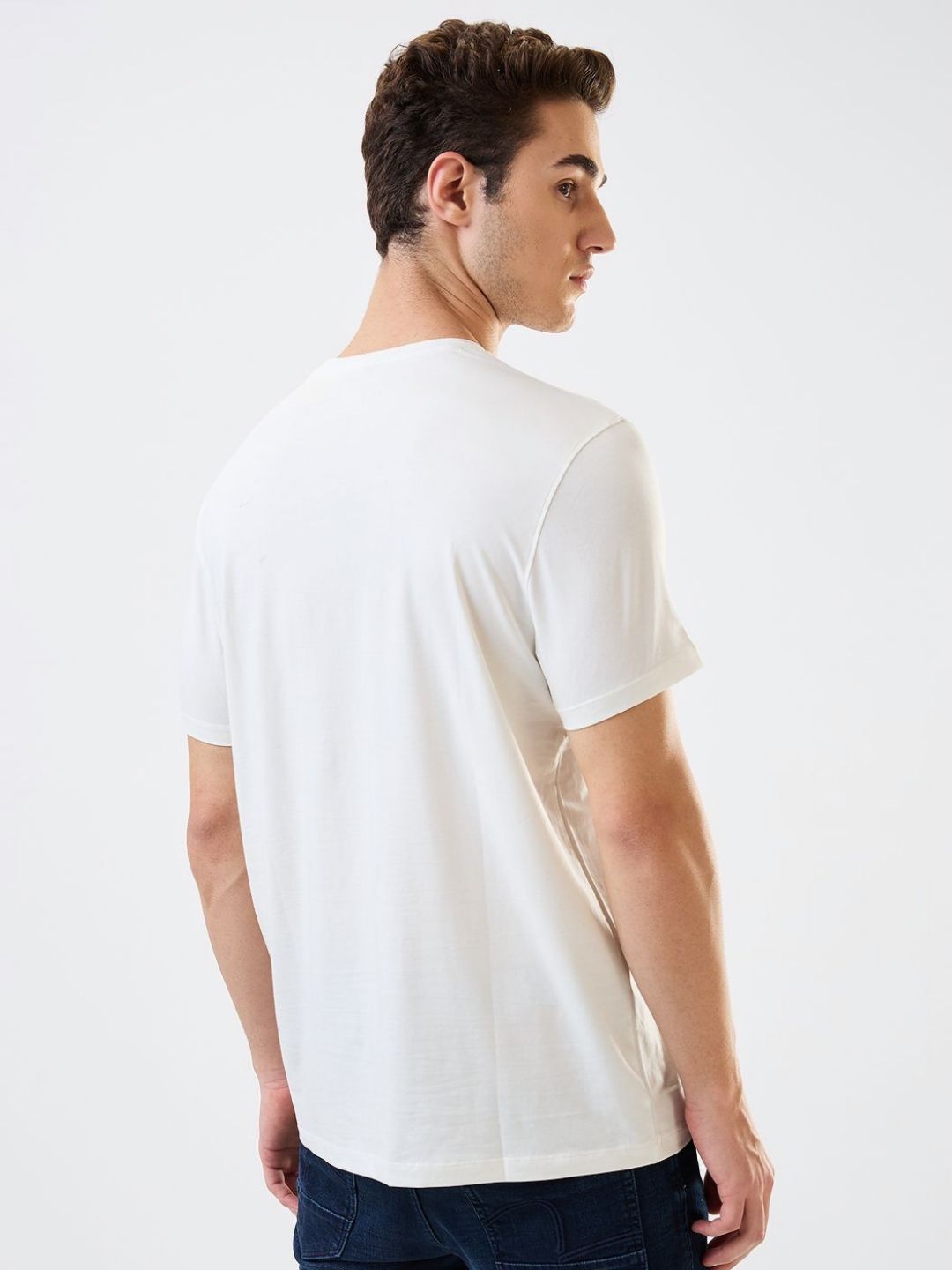 SPYKAR Men Graphic Printed Round Neck Cotton Slim Fit T-shirt