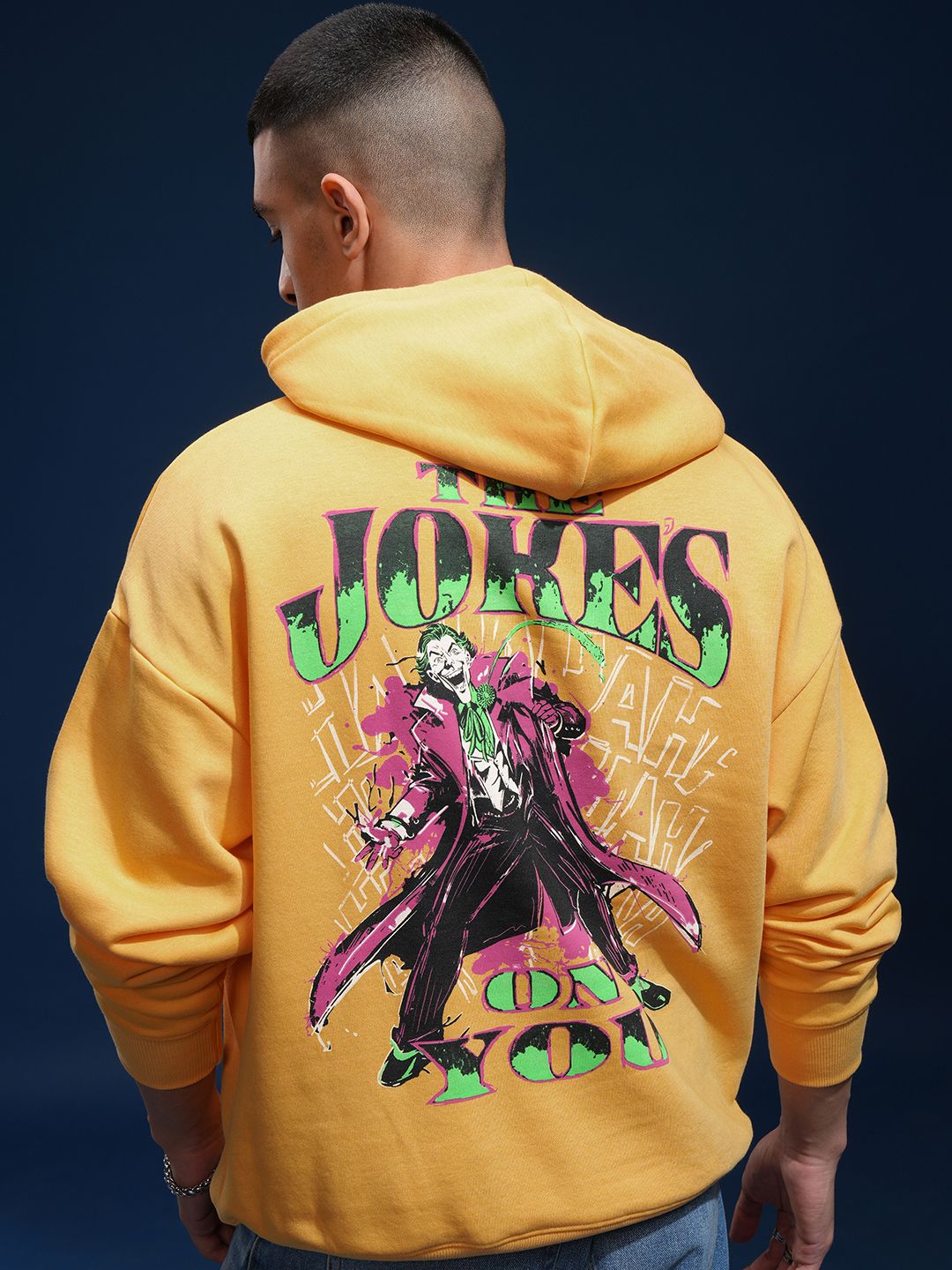 HIGHLADER Joker Men Oversized Drop Shoulder Hoodie Sweatshirt