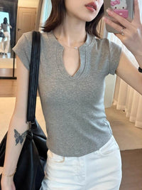 DressBerry Women V-Neck Cotton Slim Fit T-shirt