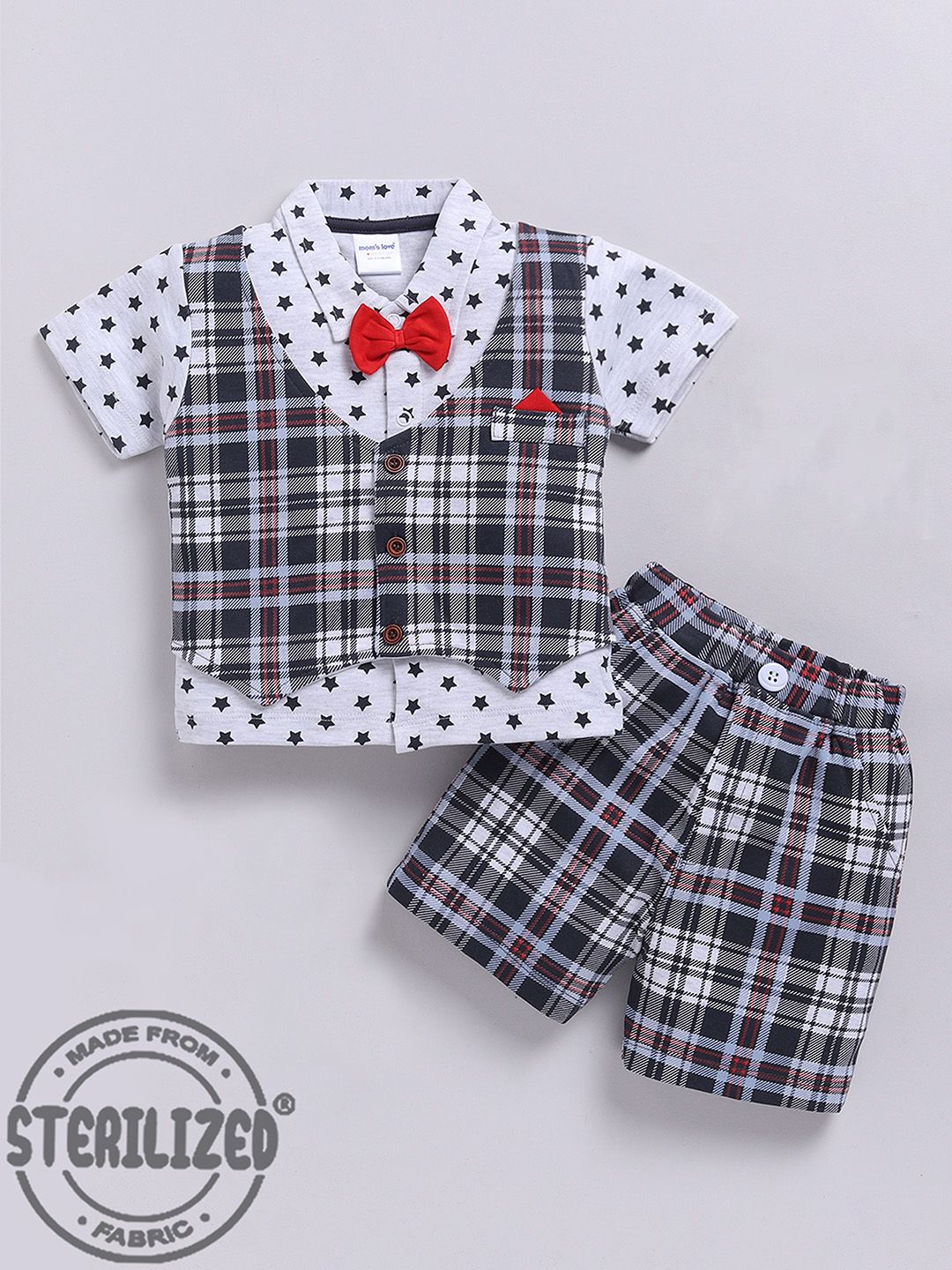 Moms Love Infant Boys Printed Pure Cotton Clothing Set