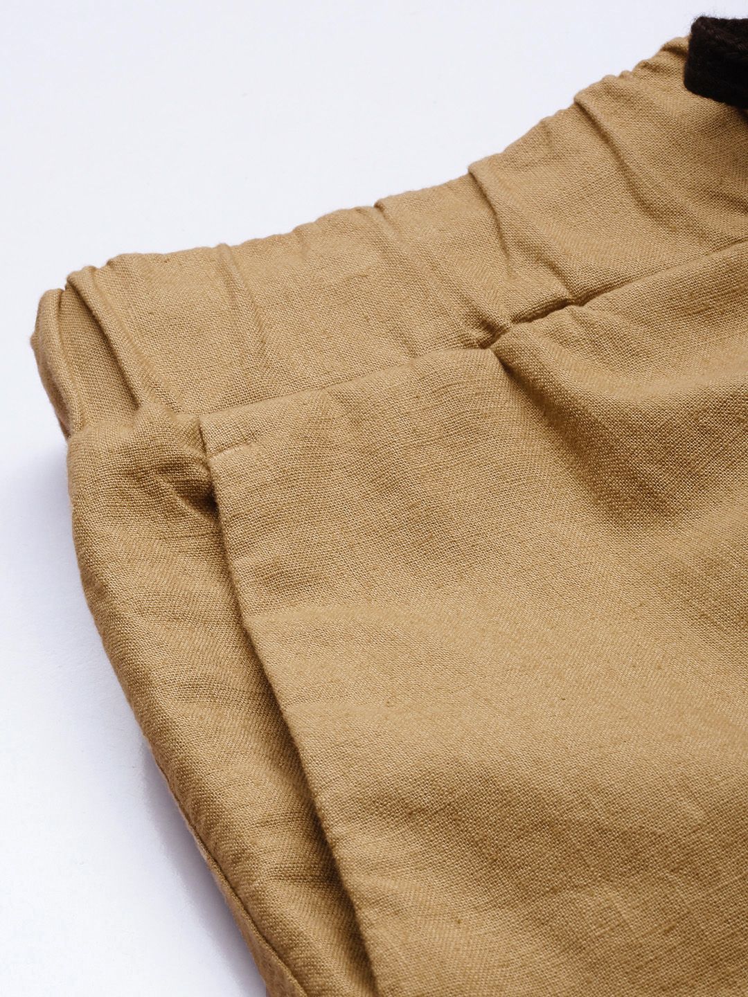 Mr Bowerbird Men Khaki Liberal Fit Cotton Linen Trousers