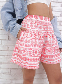 DressBerry Women Rooted In Tradition Printed High-Rise Gathers Relaxed Shorts