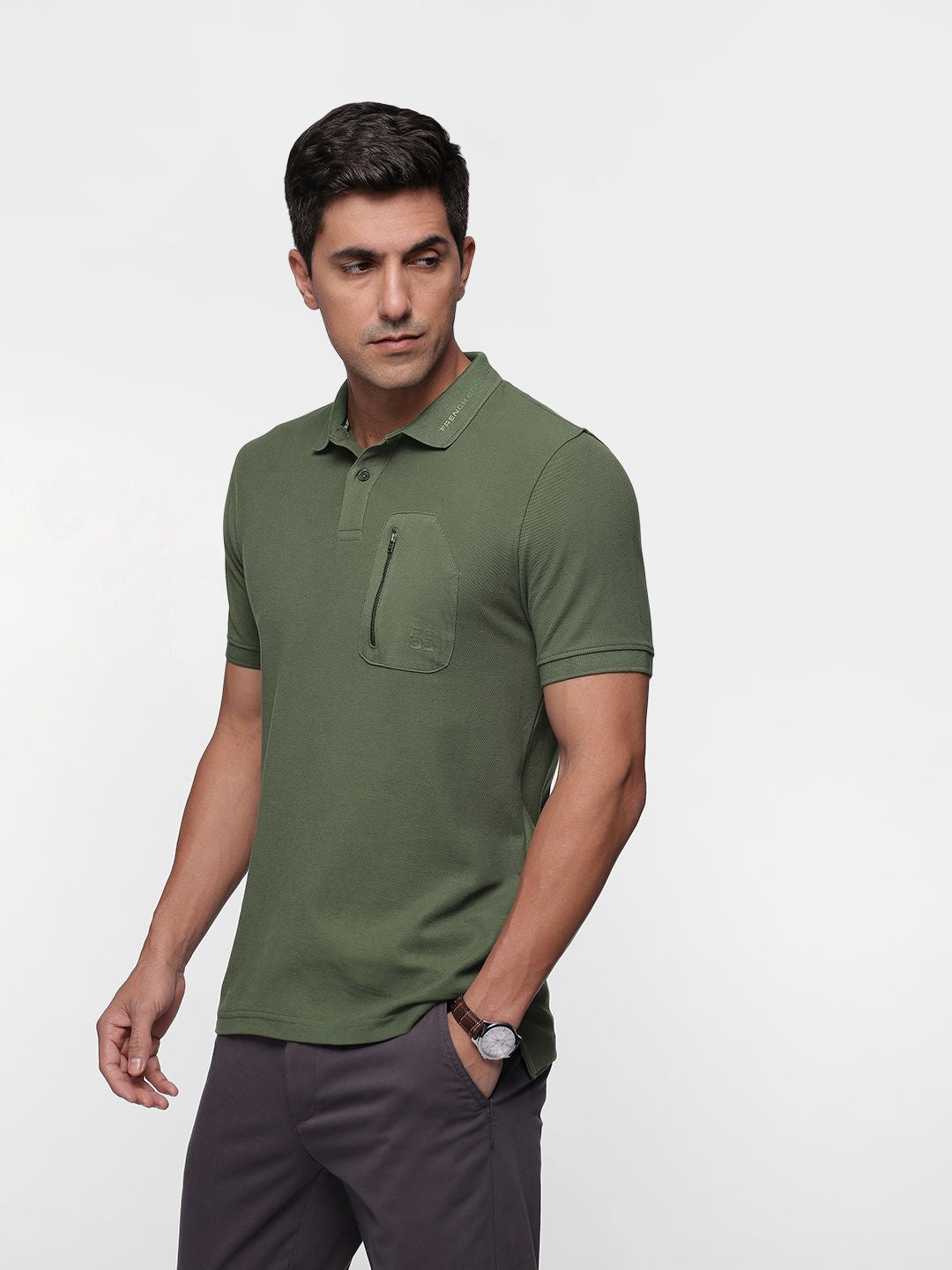 French Connection Polo Collar Pure Cotton T-shirt