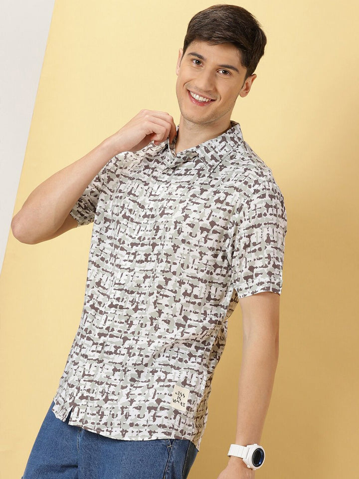 Thomas Scott Classic Abstract Printed Cotton Casual Shirt
