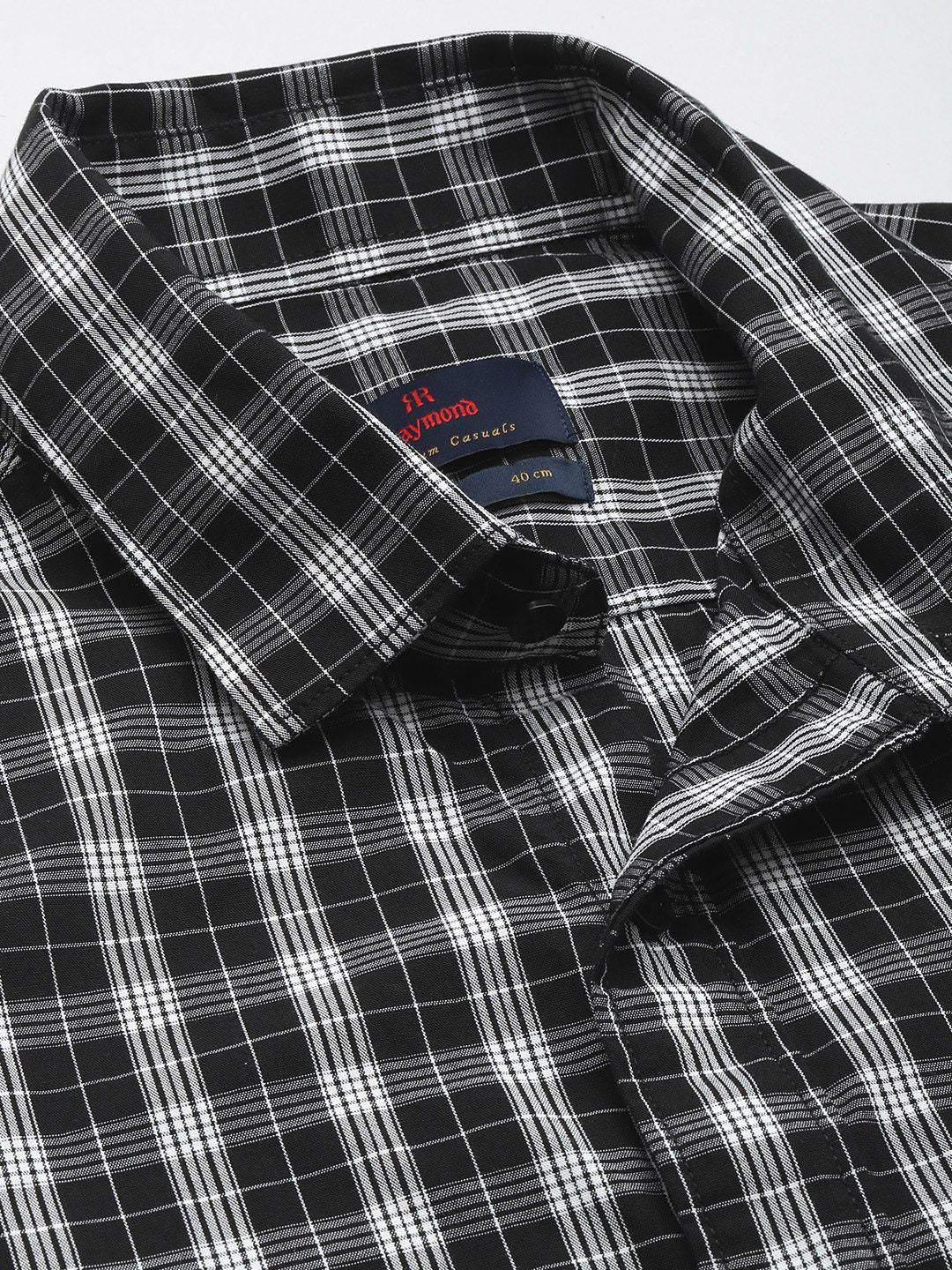 Raymond Pure Cotton Slim Fit Checked Casual Shirt