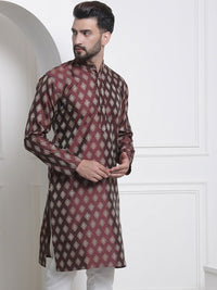 SOJANYA Ethnic Motifs Woven Design Mandarin Collar Straight Kurta