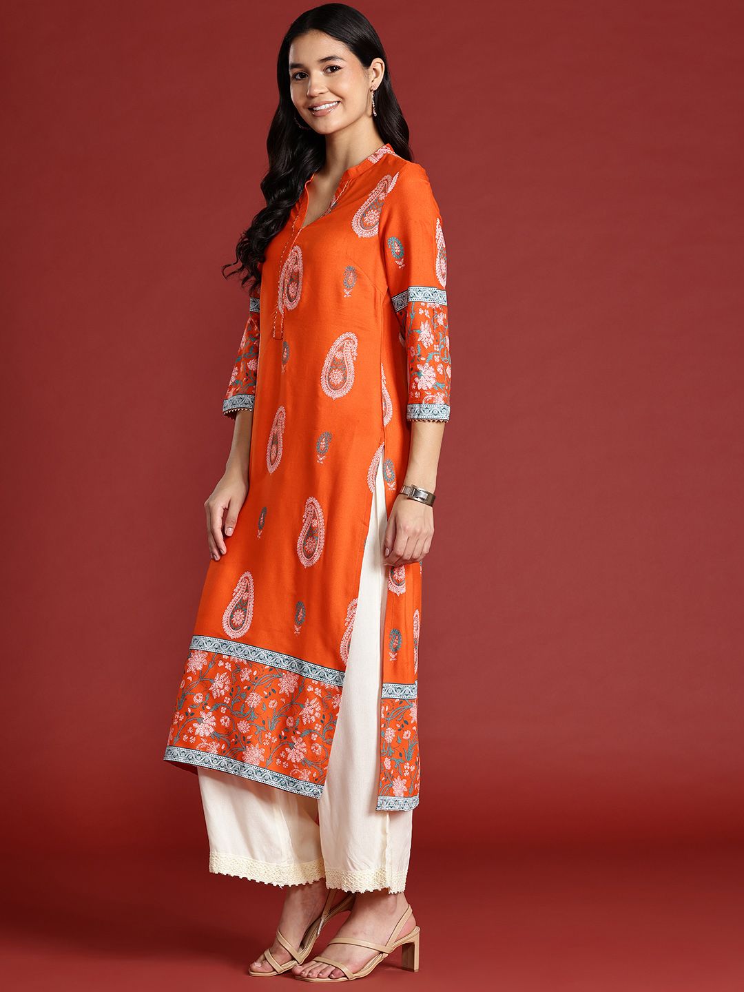Anouk Paisley Print Gotta Patti Kurta