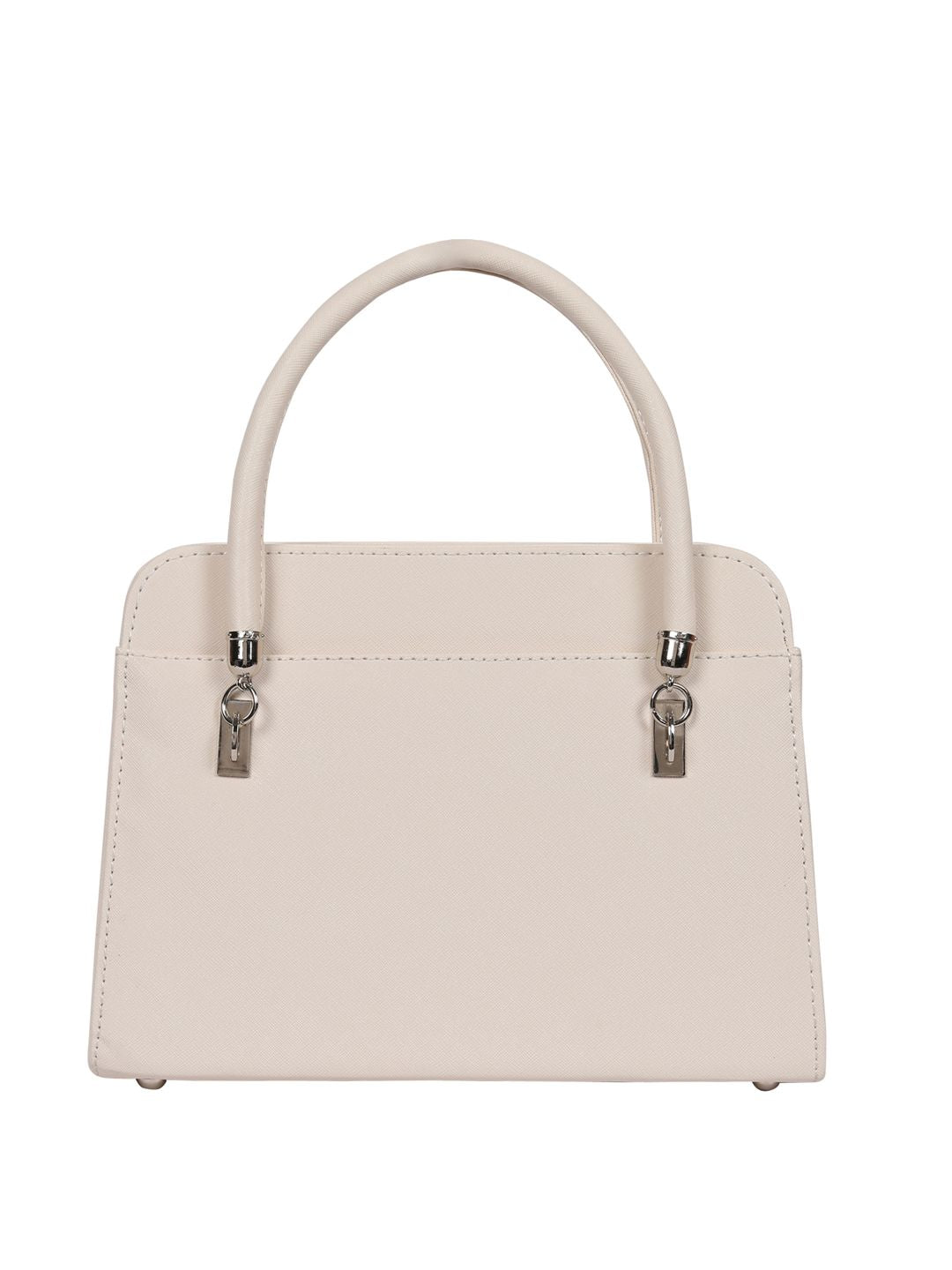 Lino Perros Off-White Solid Handheld Bag with Detachable Sling Strap