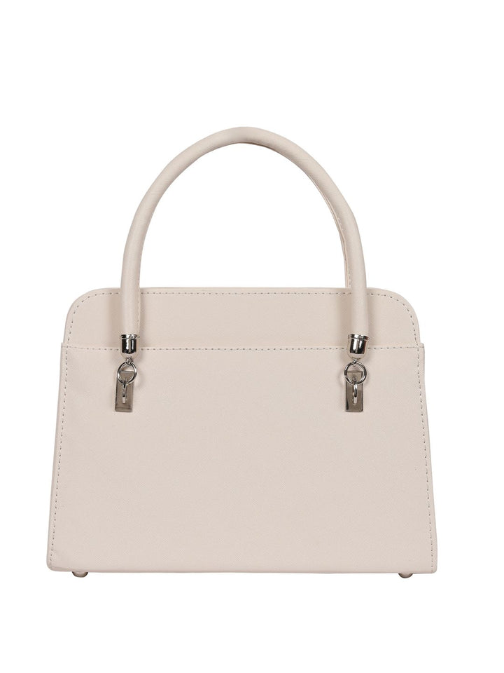 Lino Perros Off-White Solid Handheld Bag with Detachable Sling Strap