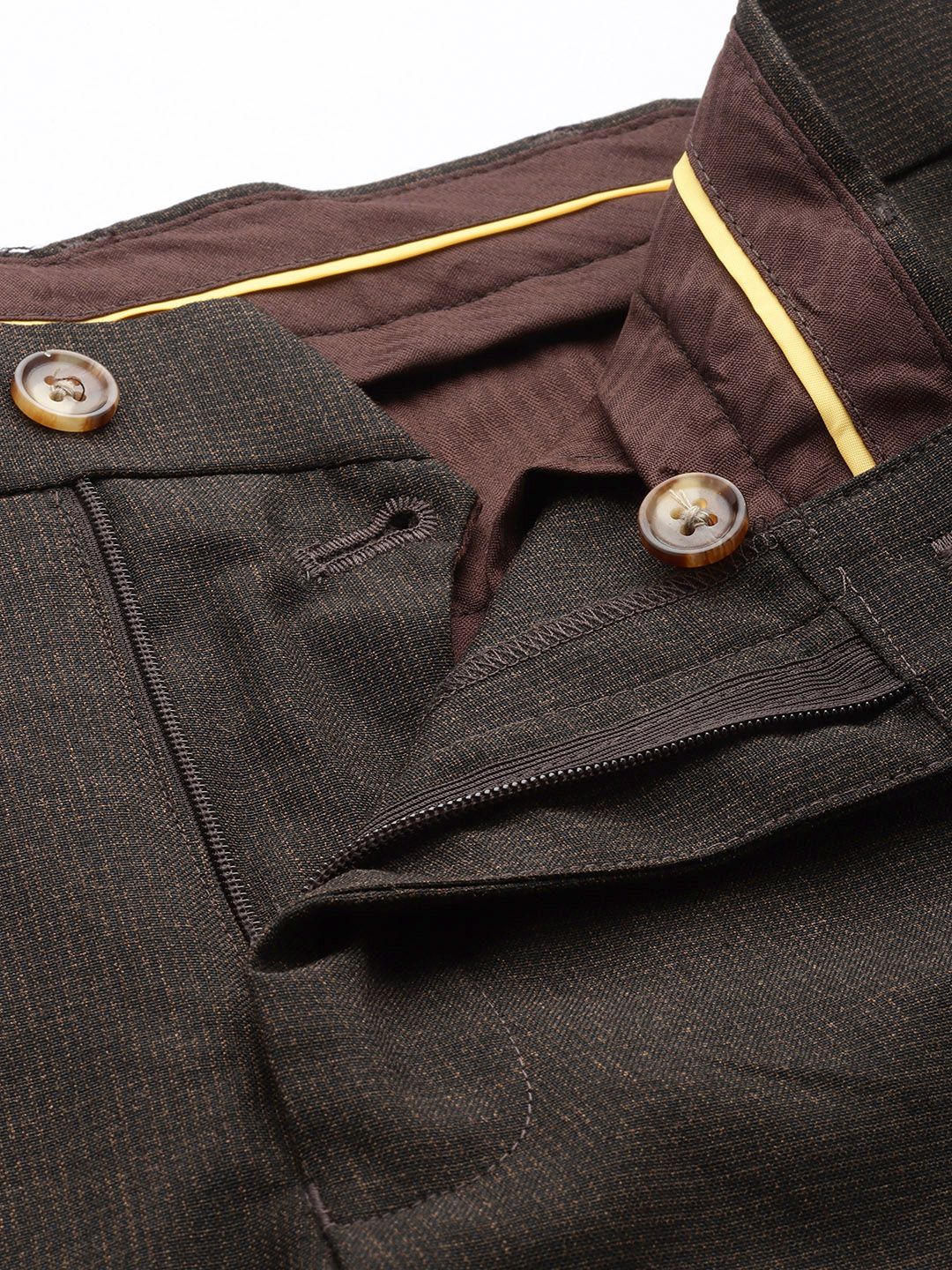 Raymond Men Textured Slim Fit Formal Trousers