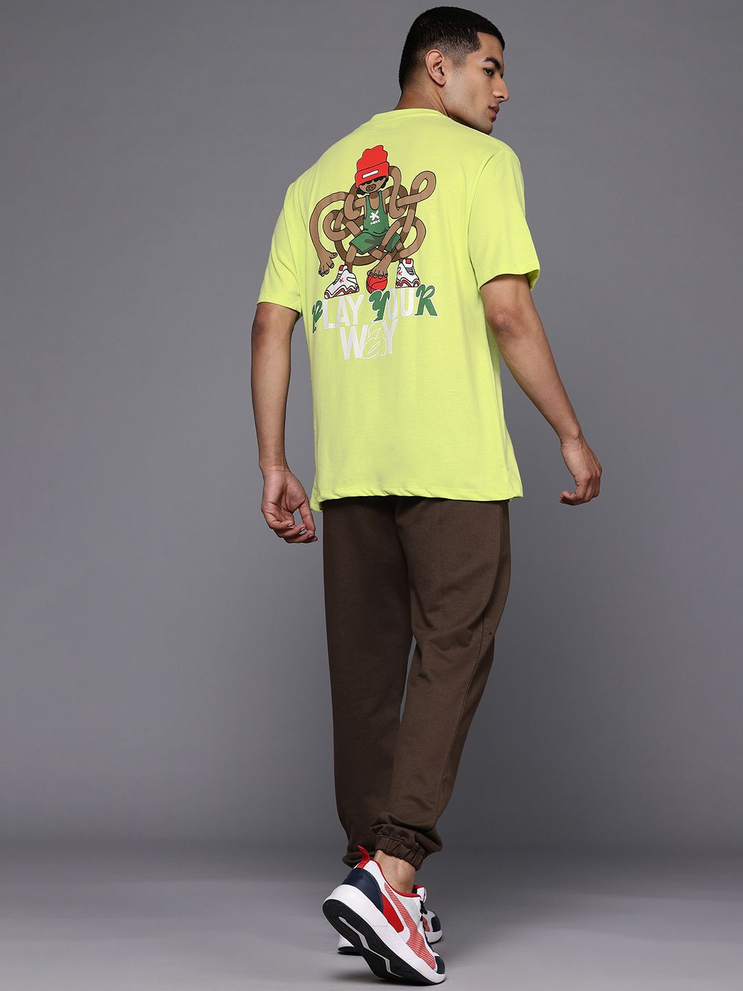 HRX by Hrithik Roshan Printed Drop-Shoulder Sleeves Relaxed Lifestyle T-shirt
