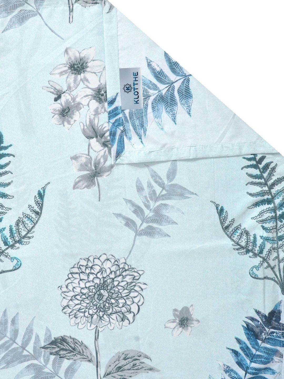Moda Rapido X KLOTTHE Blue Floral 300 TC King Bedsheet with 2 Pillow Covers